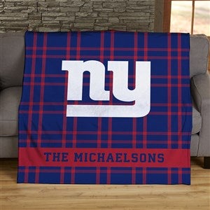 NFL Plaid Pattern New York Giants Personalized 60x80 Plush Fleece Blanket - 44595-FL