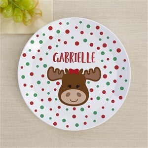 Christmas Moose Personalized Kids Dinner Plate - 44625-P