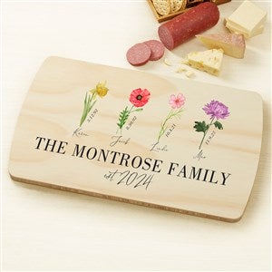 Birth Month Flower Personalized Wood Cutting Board - 44638