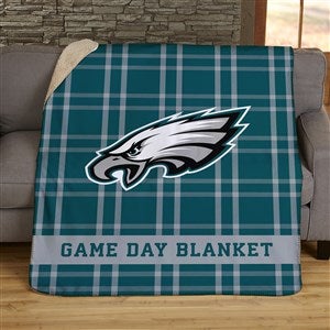 NFL Plaid Pattern Philadelphia Eagles Personalized 60x80 Sherpa Blanket - 44652-SL
