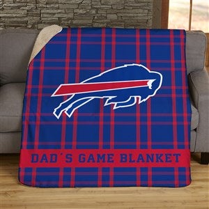 NFL Plaid Pattern Buffalo Bills Personalized 60x80 Sherpa Blanket - 44653-SL