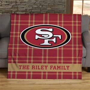 NFL Plaid Pattern San Francisco 49ers 50x60 Lightweight Fleece Blanket - 44656-LF
