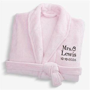 Bride Bling Wedding Embroidered Luxury Fleece Robe - Pink - 44664-P