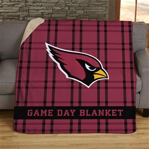 NFL Plaid Pattern Arizona Cardinals Personalized 50x60 Sherpa Blanket - 44666-S