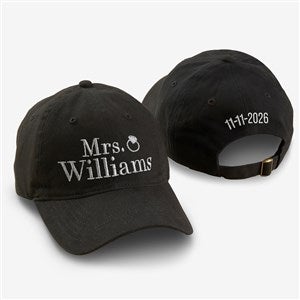 Bride Bling Embroidered Baseball Cap-Black - 44667-B