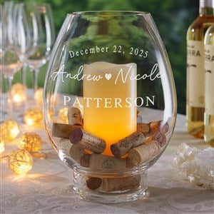 Simply Us Engraved Wedding Hurricane Candle Holder - 44670