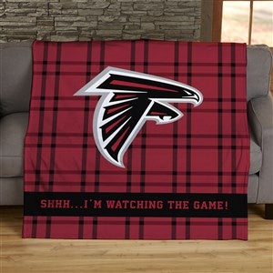 NFL Plaid Pattern Atlanta Falcons Personalized 50x60 Plush Fleece Blanket - 44671-F