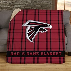 NFL Plaid Pattern Atlanta Falcons Personalized 50x60 Sherpa Blanket - 44671-S