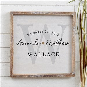 Simply Us Personalized Wedding Whitewashed Frame Wall Art- 12 x 12 - 44672-12x12