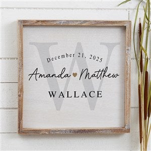 Simply Us Personalized Wedding Whitewashed Frame Wall Art- 12" x 12" - 44672-12x12