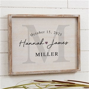 Simply Us Personalized Wedding Whitewashed Frame Wall Art- 14"x 18" - 44672-14x18