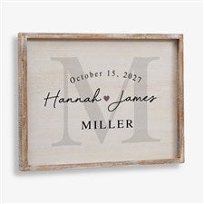 Simply Us Personalized Wedding Whitewashed Frame Wall Art- 14x 18 - 44672-14x18