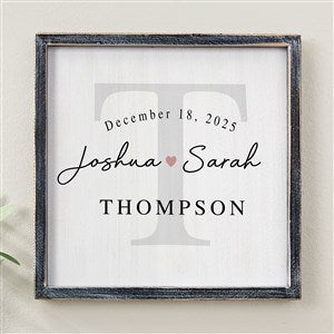 Simply Us Personalized Wedding Blackwashed Frame Wall Art- 12" x 12" - 44672B-12x12