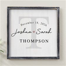 Simply Us Personalized Wedding Blackwashed Frame Wall Art- 12 x 12 - 44672B-12x12