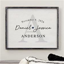 Simply Us Personalized Wedding Blackwashed Frame Wall Art- 14x 18 - 44672B-14x18