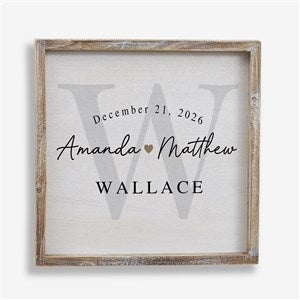Simply Us Personalized Wedding Whitewashed Frame Wall Art- 12 x 12 - 44672-12x12