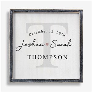 Simply Us Personalized Wedding Blackwashed Frame Wall Art- 12 x 12 - 44672B-12x12