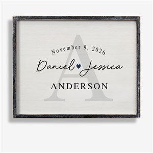 Simply Us Personalized Wedding Blackwashed Frame Wall Art- 14x 18 - 44672B-14x18