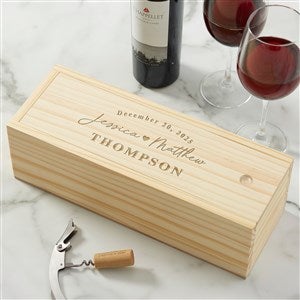 Simply Us Engraved Wedding Wood Wine Box - 44674