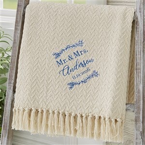 Laurels of Love Embroidered Wedding Afghan - 44678