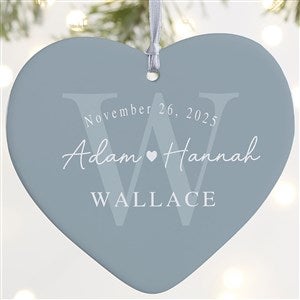 Simply Us Personalized Wedding Heart Ornament- 4" Matte - 1 Sided - 44685-1L