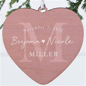 Simply Us Personalized Wedding Heart Ornament- 4" Wood - 1 Sided - 44685-1W