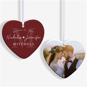 Simply Us Personalized Wedding Heart Ornament- 3.25 Glossy - 2 Sided - 44685-2