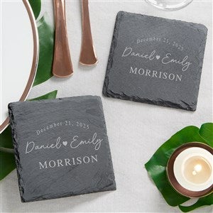 Simply Us Engraved Wedding Slate Coaster Set - 44686