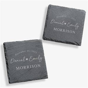 Simply Us Engraved Wedding Slate Coaster Set - 44686