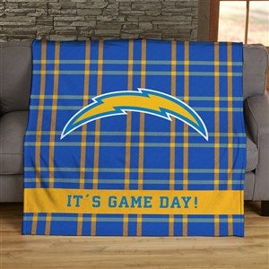 NFL Plaid Pattern Los Angeles Chargers 50x60 Lightweight Fleece Blanket - 44699-LF