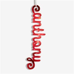 Personalized Acrylic Name Christmas Ornament - Red - 44700-R