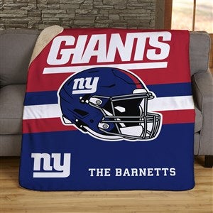 NFL New York Giants Helmet Personalized 50x60 Sherpa Blanket - 44708-S