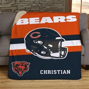 NFL Chicago Bears Helmet Personalized 60x80 Sherpa Blanket - 44709-SL