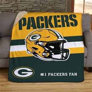 NFL Green Bay Packers Helmet Personalized 50x60 Sherpa Blanket - 44710-S