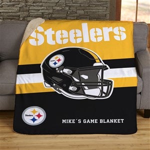 NFL Pittsburgh Steelers Helmet Personalized 60x80 Sherpa Blanket - 44711-SL