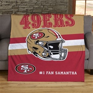 NFL San Francisco 49ers Helmet Personalized 50x60 Plush Fleece Blanket - 44717-F