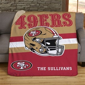 NFL San Francisco 49ers Helmet Personalized 60x80 Sherpa Blanket - 44717-SL