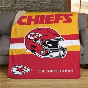 NFL Kansas City Chiefs Helmet Personalized 50x60 Sherpa Blanket - 44719-S