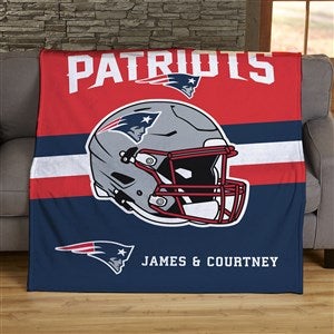 NFL New England Patriots Helmet Personalized 60x80 Plush Fleece Blanket - 44720-FL