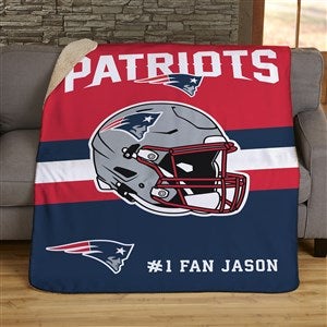 NFL New England Patriots Helmet Personalized 50x60 Sherpa Blanket - 44720-S