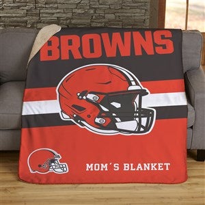 NFL Cleveland Browns Helmet Personalized 50x60 Sherpa Blanket - 44721-S