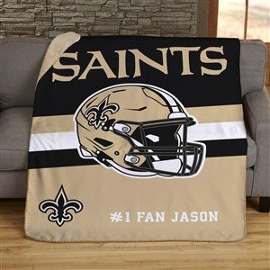 NFL New Orleans Saints Helmet Personalized 60x80 Sherpa Blanket - 44723-SL