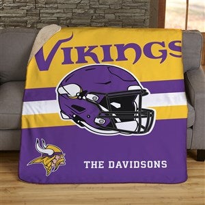 NFL Minnesota Vikings Helmet Personalized 50x60 Sherpa Blanket - 44724-S