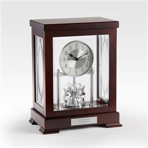 Engraved Bulova Empire Crystal Pendulum Milestone Clock     - 44726