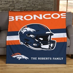 NFL Denver Broncos Helmet Personalized 50x60 Lightweight Fleece Blanket - 44747-LF