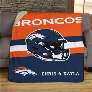 NFL Denver Broncos Helmet Personalized 60x80 Sherpa Blanket - 44747-SL