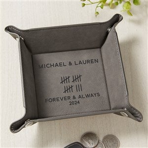 Anniversary Tally Personalized Leatherette Valet Tray - 44761