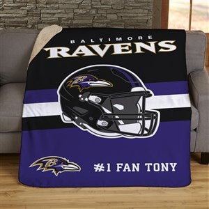 NFL Baltimore Ravens Helmet Personalized 60x80 Sherpa Blanket - 44763-SL