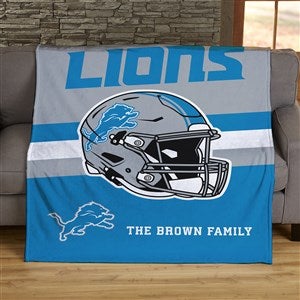 NFL Detroit Lions Helmet Personalized 50x60 Plush Fleece Blanket - 44766-F