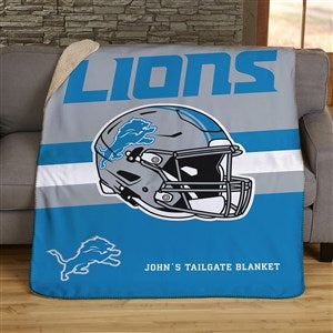 NFL Detroit Lions Helmet Personalized 60x80 Sherpa Blanket - 44766-SL